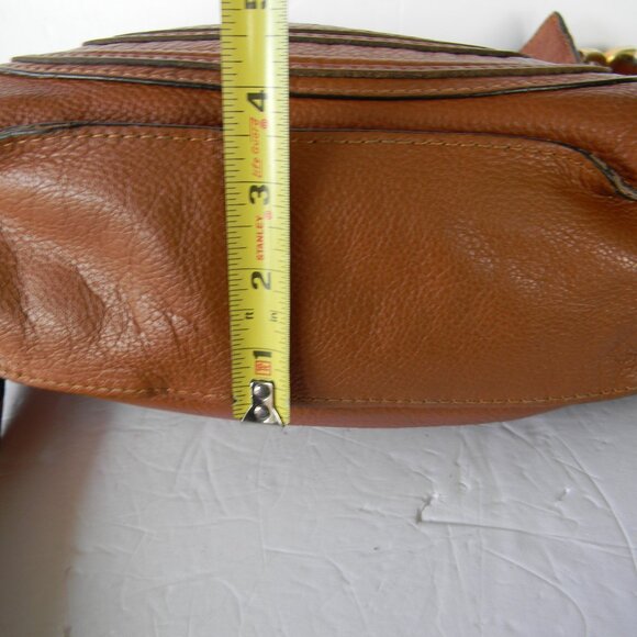 CHLOE MARCIE TAN PEBBLE LEATHER HOBO/CROSSBODY MESSENGER BAG MADE IN ITALY - Picture 7 of 15